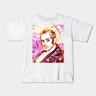 Washington Irving Pink Portrait | Washington Irving Artwork 9 Kids T-Shirt